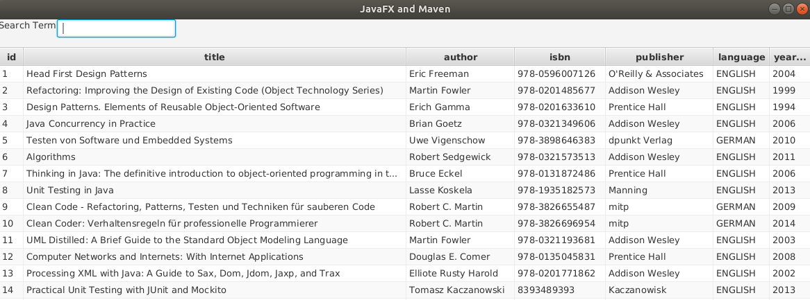 Screenshot of what the Lambda Library FX application looks like