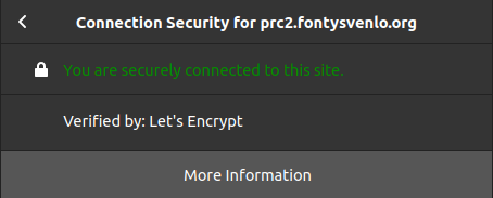 Let’s encrypt on PRC2 website